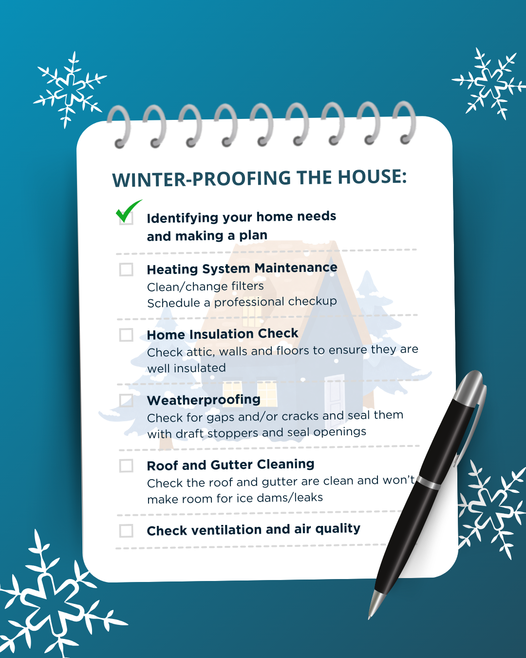 winter home maintenance checklist infographic