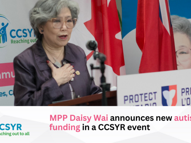 MPP Daisy Wai announces new autism funding in a CCSYR event