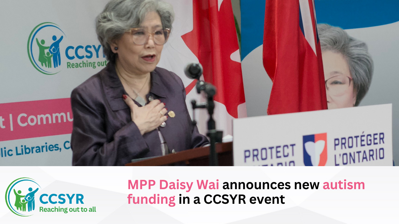 MPP Daisy Wai announces new autism funding in a CCSYR event